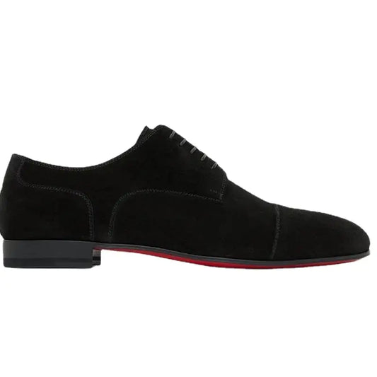 Red Bottom Classic Suede Leather Black Oxfords Shoes