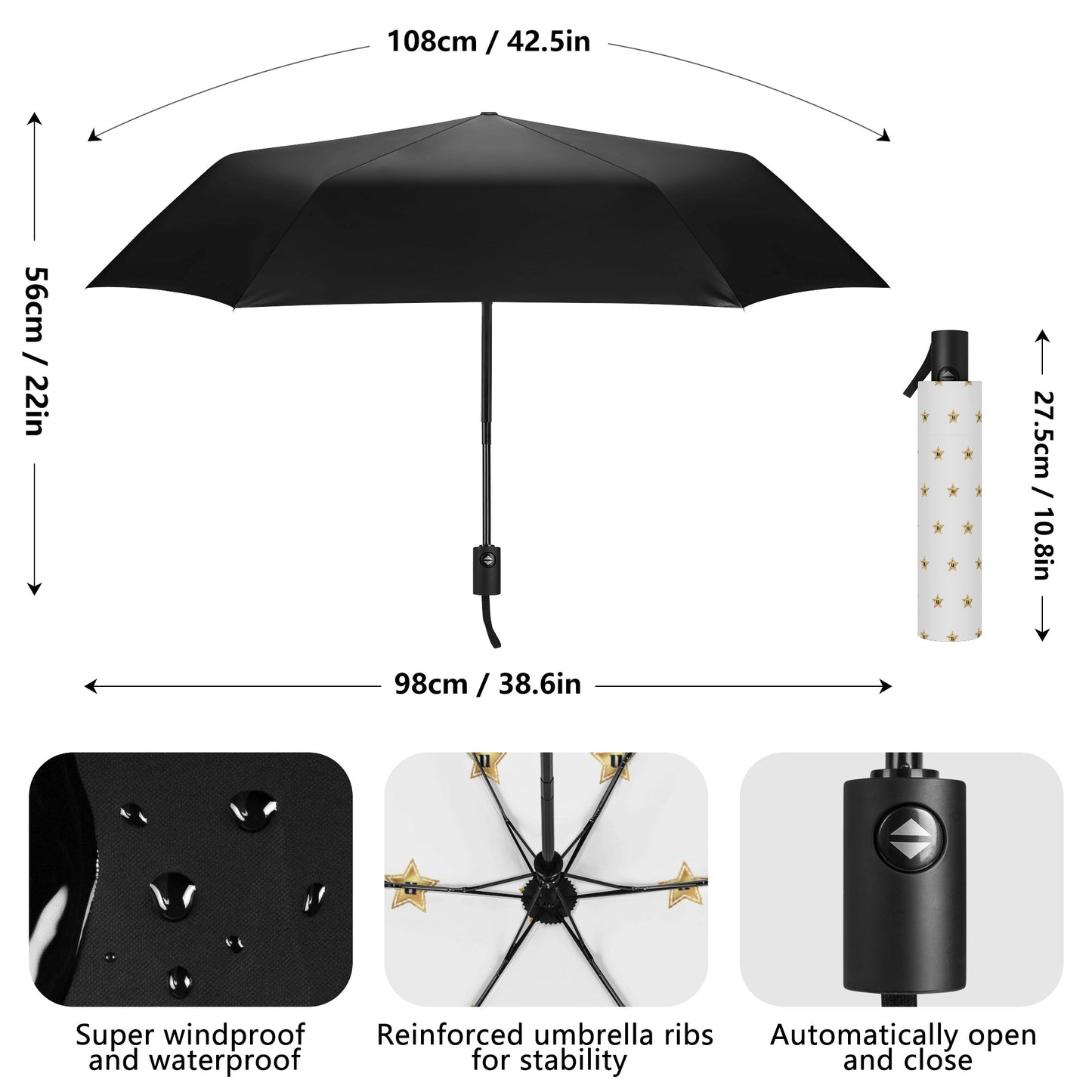 Fully Auto Open & Close Umbrella Printing Inside