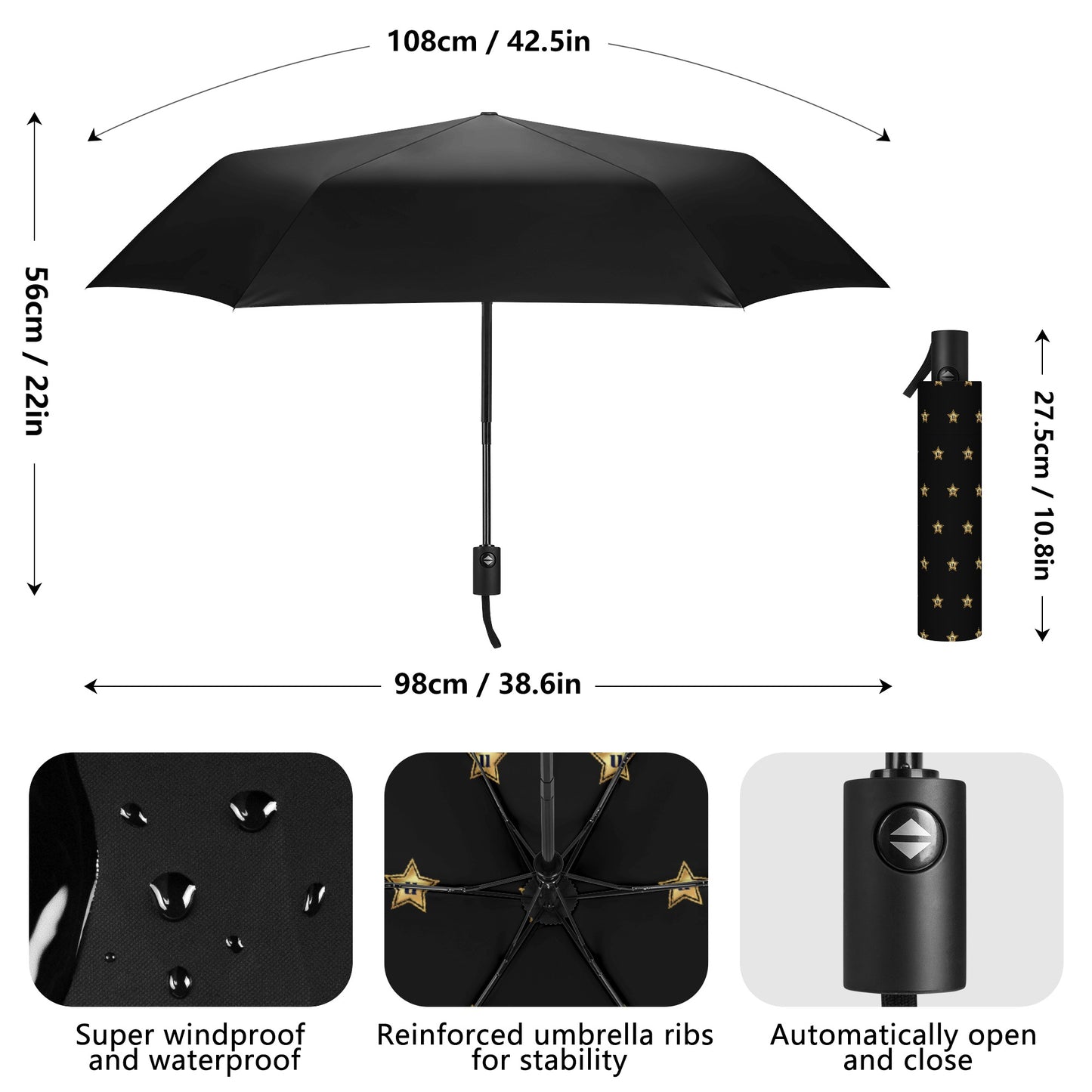 Fully Auto Open & Close Umbrella Printing Inside