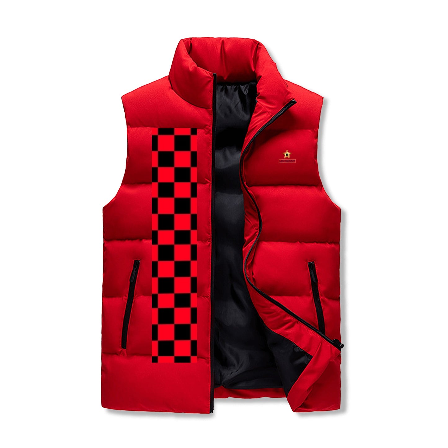 Mens Warm Stand Collar Zip Up Puffer Vest