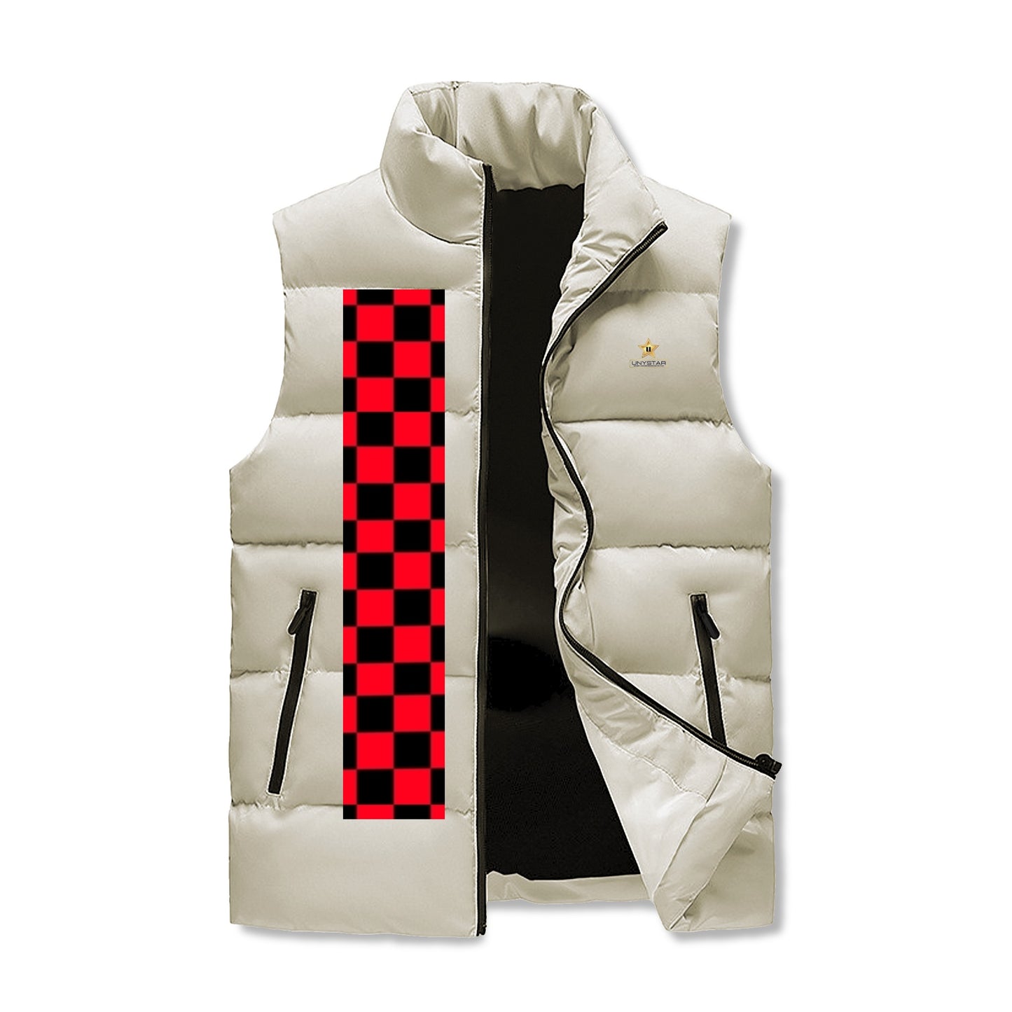 Mens Warm Stand Collar Zip Up Puffer Vest