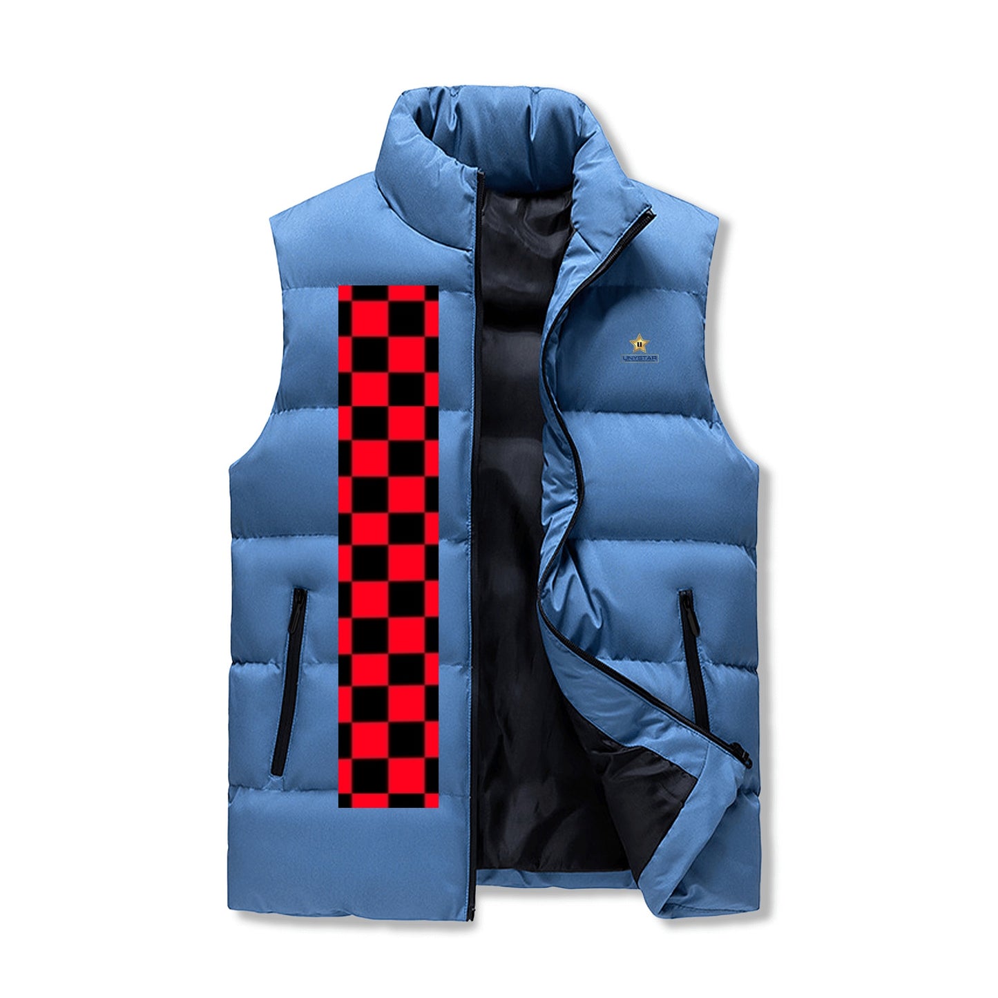 Mens Warm Stand Collar Zip Up Puffer Vest