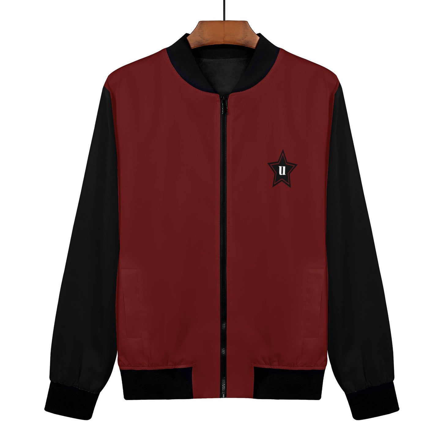 Womens Zip Up Print Bomber Jacket