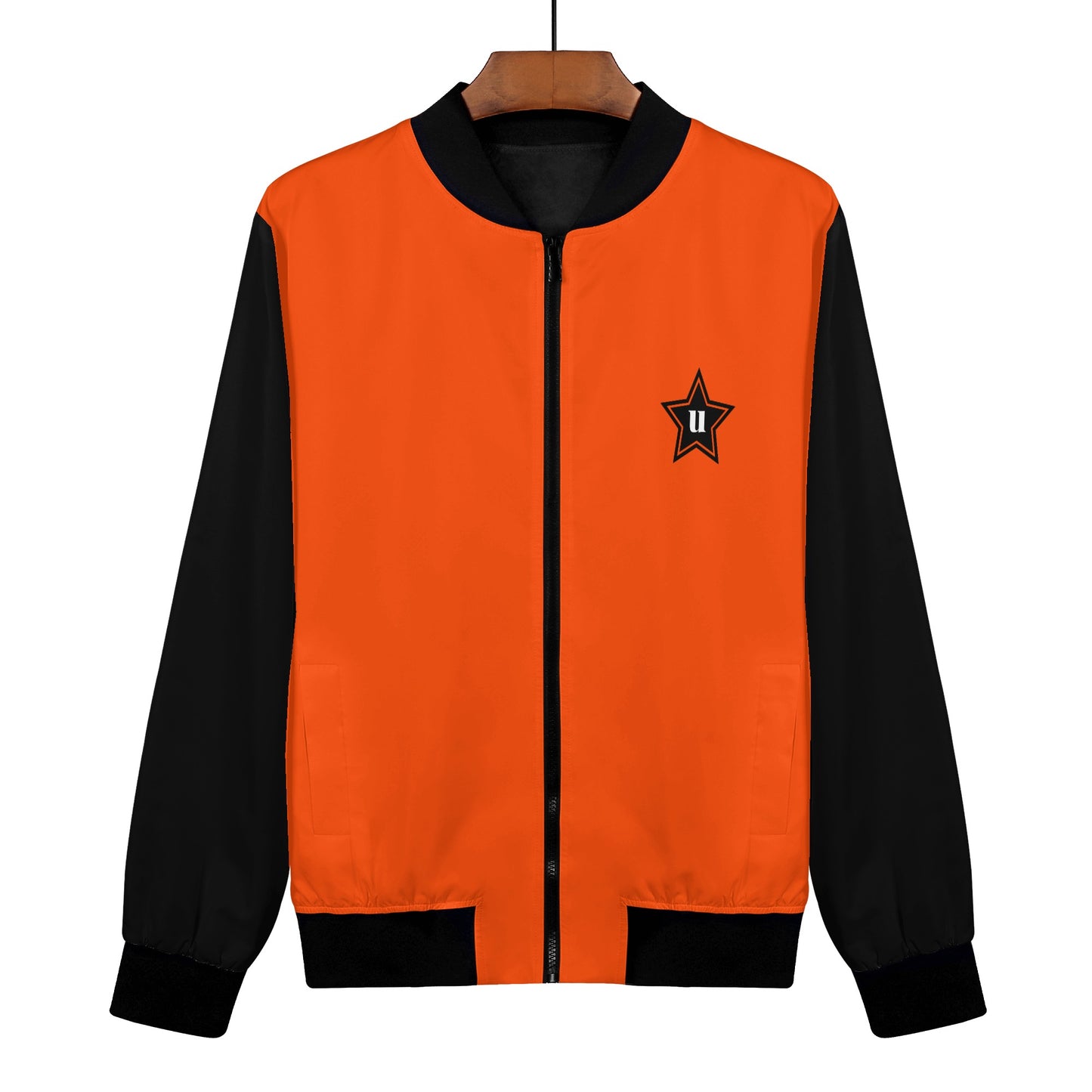 Womens Zip Up Print Bomber Jacket