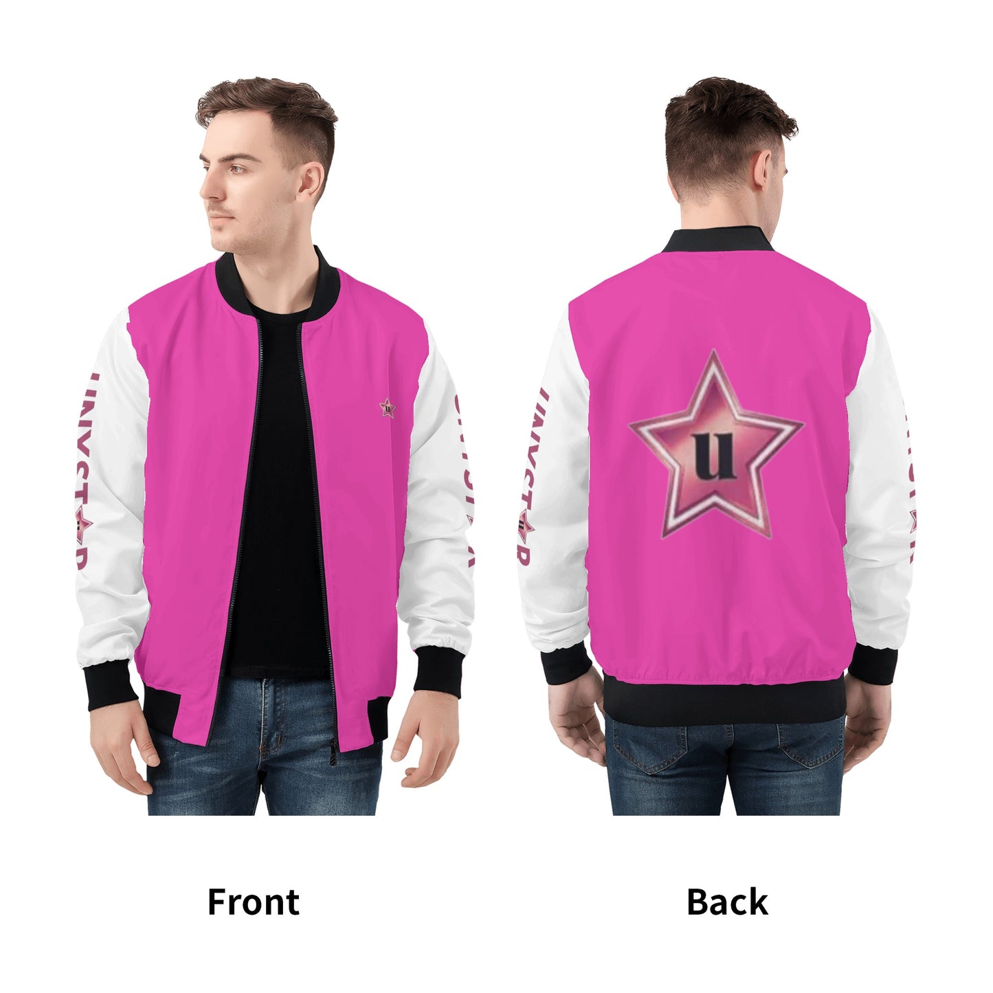 Mens All Over Print Zip Bomber Jacket