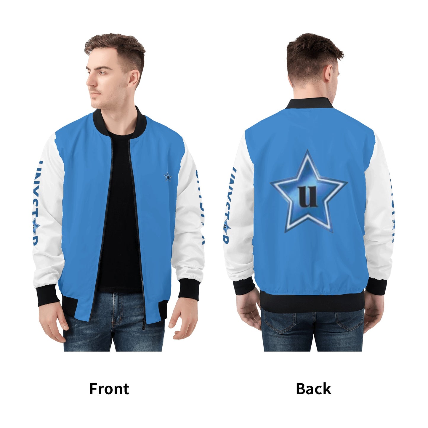 Mens All Over Print Zip Bomber Jacket