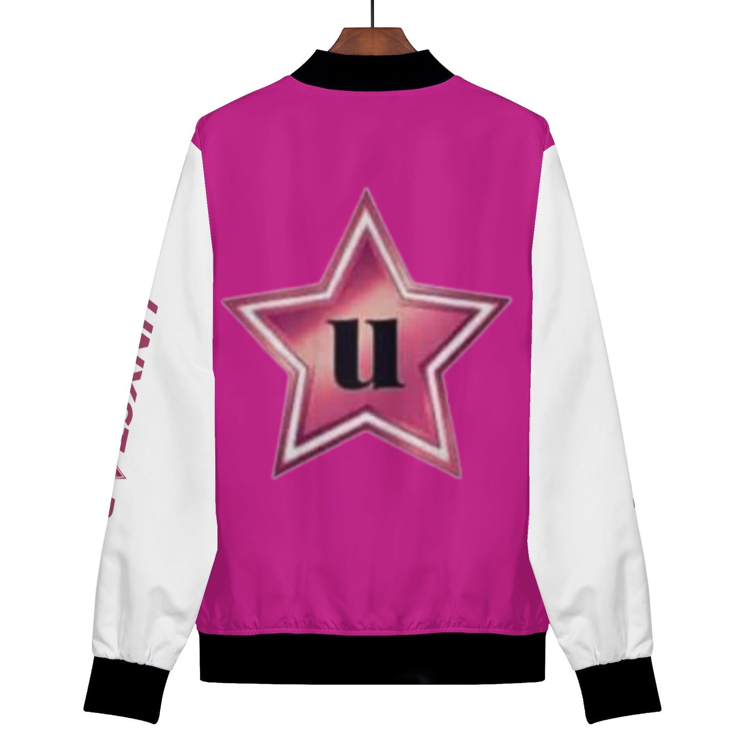Womens Zip Up Print Bomber Jacket