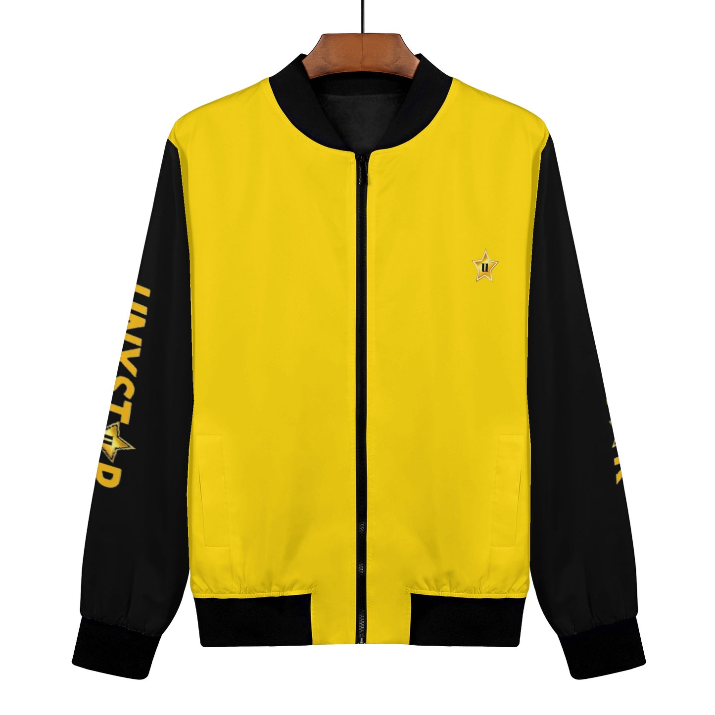 Womens Zip Up Print Bomber Jacket