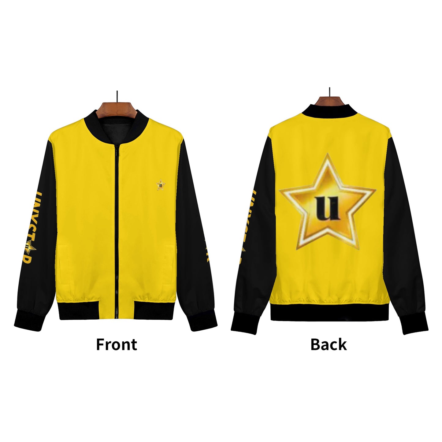 Womens Zip Up Print Bomber Jacket