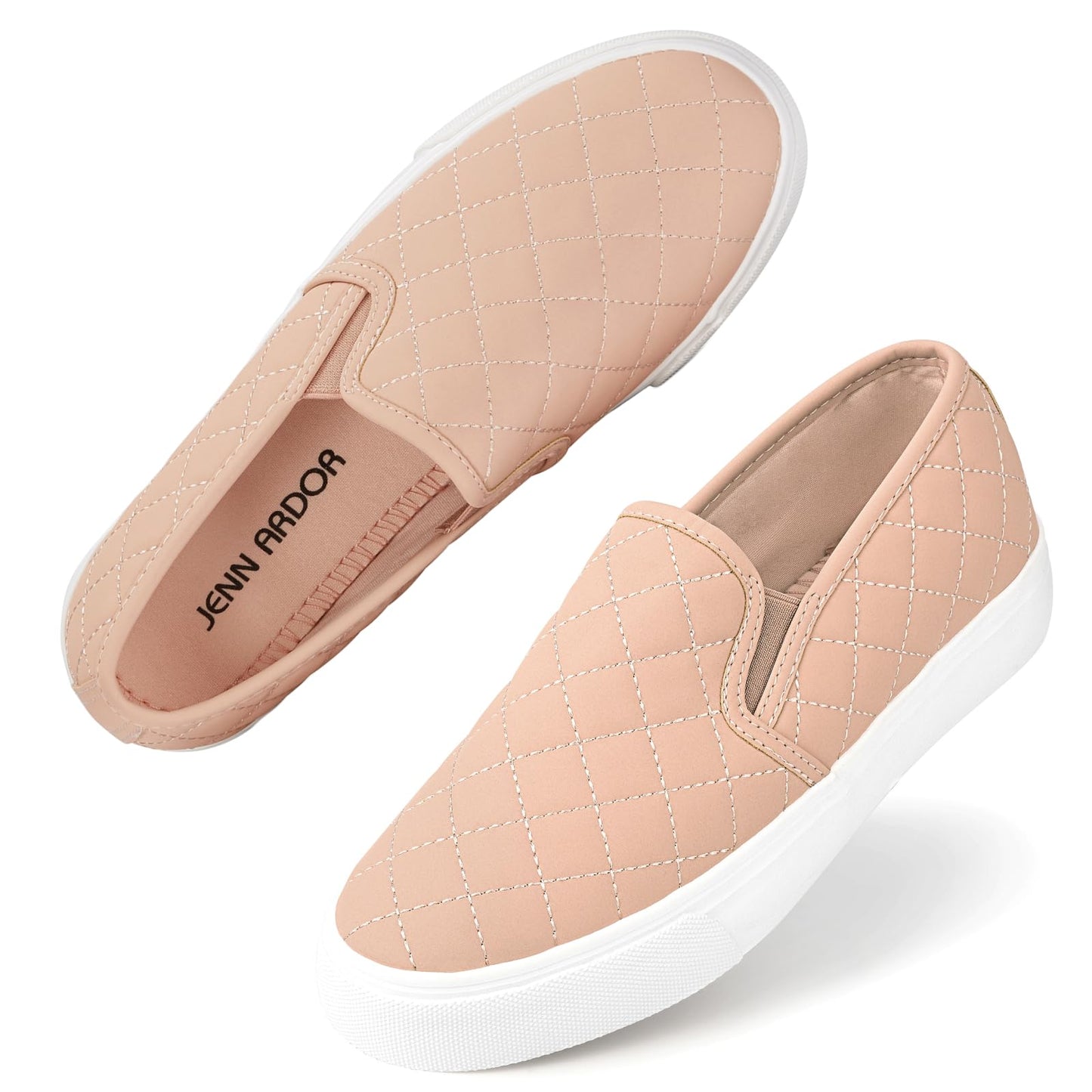 JENN ARDOR Women's Slip On Sneakers Fashion Flats Shoes Comfortable Casual Shoes for Walking