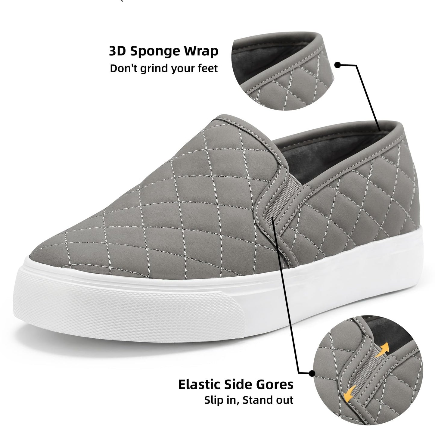 JENN ARDOR Women's Slip On Sneakers Fashion Flats Shoes Comfortable Casual Shoes for Walking