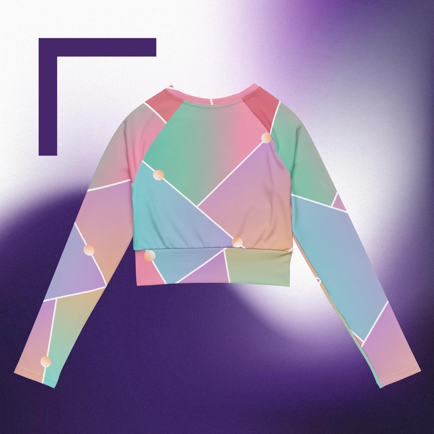 Recycled long-sleeve crop top