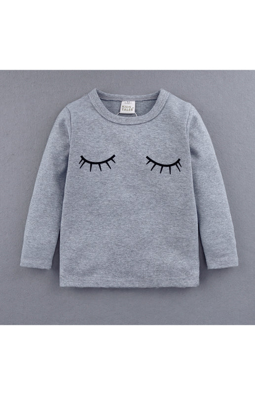Children's Eyelash Cloud Print Brushed Children's Homewear Cotton Set