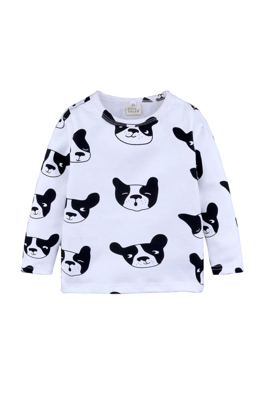 Children's Eyelash Cloud Print Brushed Children's Homewear Cotton Set