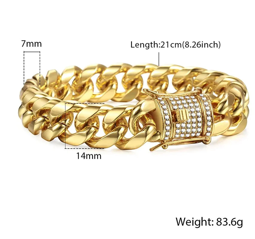 Gold Miami Curb Chain Bracelet