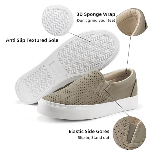 JENN ARDOR Women's Slip On Sneakers Fashion Flats Shoes Comfortable Casual Shoes for Walking