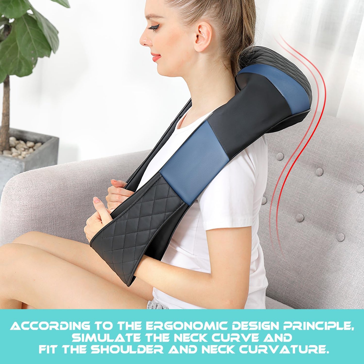 Neck Massager with Heat, Shiatsu Back Neck and Shoulder Massager, Deep Tissue 4D Kneading Massage Relax Muscle Pain Relief, Use at Home, Office, Car- Best Gifts for Women Men Mom Dad