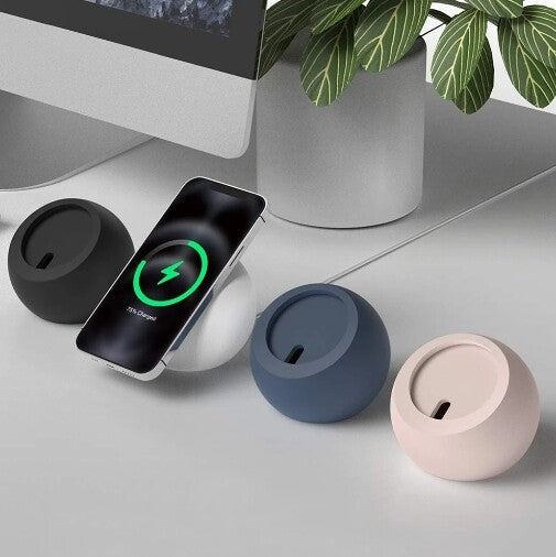 Magnetic Wireless Charger Stand Holder Mini Silicone Ball Shape Charging Dock Station Base