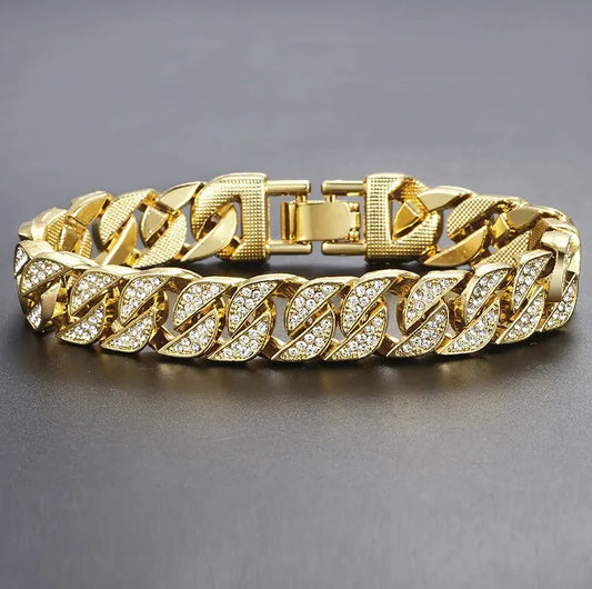 Gold Miami Curb Chain Bracelet