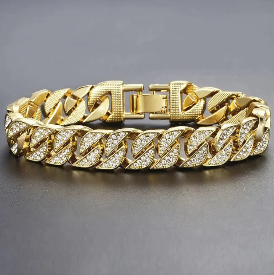 Gold Miami Curb Chain Bracelet