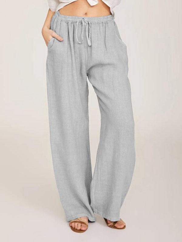 Women's Solid Color Linen Blend Pants