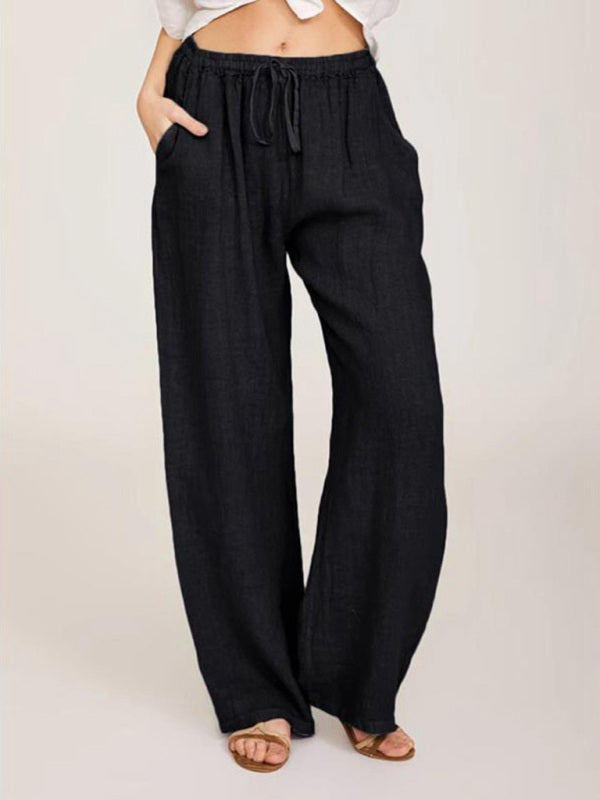 Women's Solid Color Linen Blend Pants