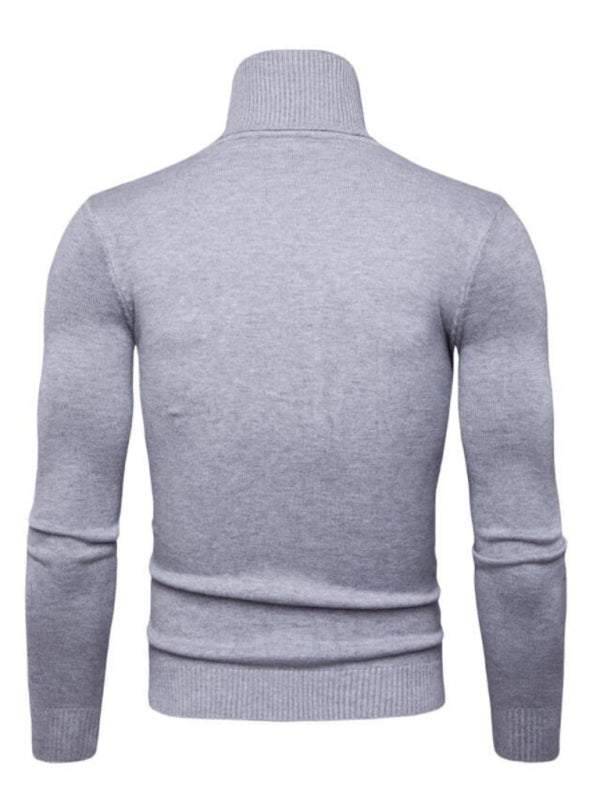 Men’s Solid Color Long Sleeve Turtleneck Sweater Top